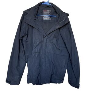 mens Esprit All Weather Gear size large black hooded jacket‎ coat